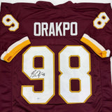 Autographed/Signed Brian Orakpo Washington Burgundy Football Jersey JSA COA