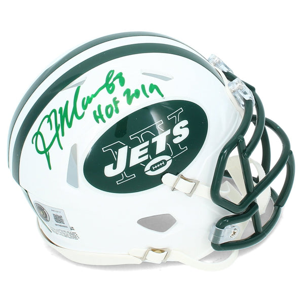 Kevin Mawae Autographed "HOF '19" NY Jets Throwback Speed Mini Helmet Beckett