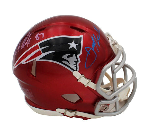 JulianEdelman/Rob Gronkowski Signed New England Patriots Speed Flash Mini Helmet