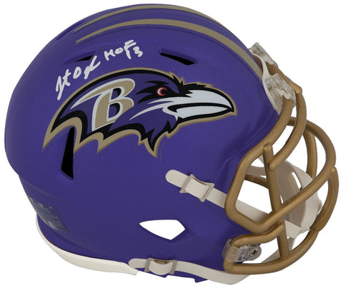 Jonathan Ogden Signed Ravens FLASH Riddell Speed Mini Helmet w/HOF'13 - (SS COA)