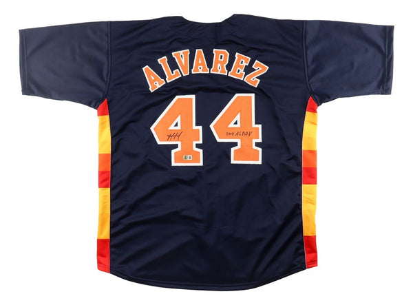 Yordan Alvarez Houston Signed Navy Baseball Jersey 2019 AL ROY BAS