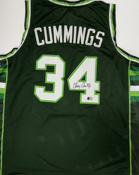 TERRY CUMMINGS Signed Custom Replica Green / White Bucks Jersey AUTO - BAS