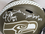Largent & Zorn Autographed Seahawks Camo Full Size Helmet TD Seahawks!