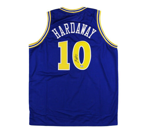 Tim Hardaway Sr. Signed Golden State Custom Blue Jersey