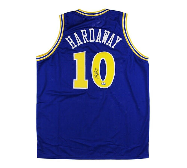 Tim Hardaway Sr. Signed Golden State Custom Blue Jersey