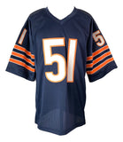 Dick Butkus Chicago Signed Blue Football Jersey HOF 79 Inscribed JSA