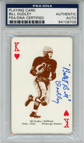 Bullet Bill Dudley Signed 1963 Stancraft King of Diamonds PSA Slab 43573