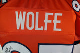 Derek Wolfe Autographed Broncos Custom Orange Jersey w/ Inscription JSA COA