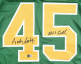 Rudy Ruettiger Signed Notre Dame Irish Career Stat Jersey "Never Quit" (Beckett)