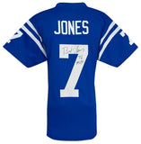 Bert Jones Signed Blue Throwback Custom Football Jersey w/76 MVP -(SCHWARTZ COA)