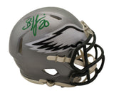 Brian Dawkins Autographed Philadelphia Eagles Flash Mini Helmet Beckett 38816