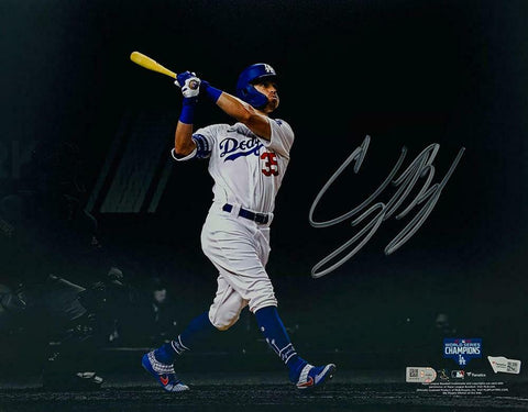 CODY BELLINGER Autographed World Series Champ Spotlight 11 x 14 Photo FANATICS