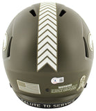 Saints Derek Carr Signed Salute To Service Full Size Speed Rep Helmet BAS Wit