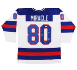 Multi-Signed 1980 USA Custom White Miracle On Ice Jersey with 5 Signatures