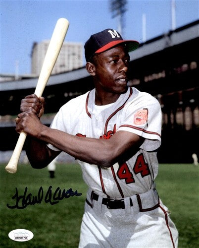 Milw Braves Henry HANK AARON Signed 8x10 Photo #21 AUTO HOF, MVP, WS CHMP - JSA