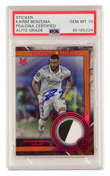 Karim Benzema Signed 2022 Topps Museum Worn Patch Ruby /25 - PSA 10 Autograph