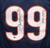 Dan Hampton Autographed/Signed Pro Style Blue HOF Jersey Beckett 41025