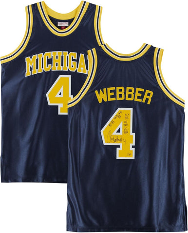 Chris Webber Michigan Wolverines Signed Mitchell & Ness 1991-1992 Jersey w/Insc