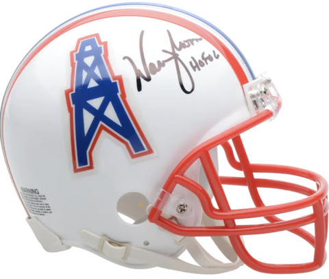 WARREN MOON Autographed "HOF '06" Houston Oilers Mini Helmet FANATICS
