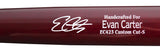 Rangers Evan Carter Signed Marucci Player Model Baseball Bat BAS Wit #1W234635