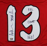 Ari Lehman Signed Friday the 13th Custom Red Jersey - Kill Count 163 Insc