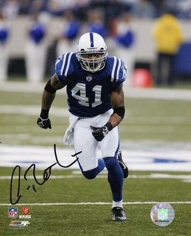 Antoine Bethea Signed Colts Blue Jersey Action 8x10 Photo - (SCHWARTZ COA)