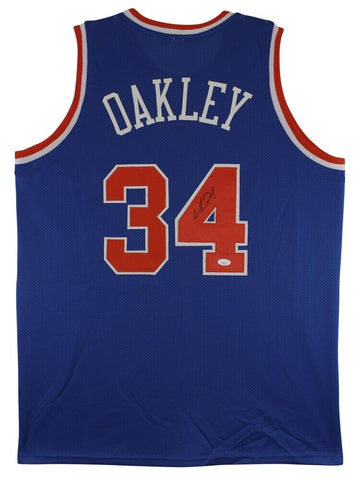 Charles Oakley Signed New York Knicks Jersey (JSA) All Star Power Forward