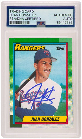 Juan Gonzalez Signed Rangers 1990 Topps Rookie Card #331 - (PSA Encapsulated)