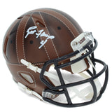 Brett Favre Autographed Green Bay Packers Brown Alternate Mini Helmet Radtke