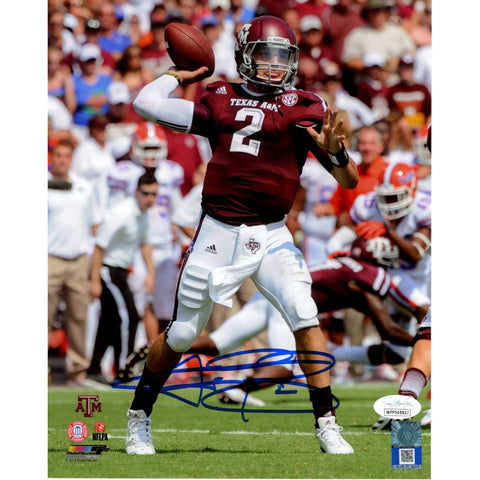 Johnny Manziel Autographed Texas A&M Aggies 8x10 Photo JSA 53544