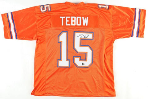 Tim Tebow Signed Florida Gators Jersey (Beckett) 2xBCS National Champs 2006 2008