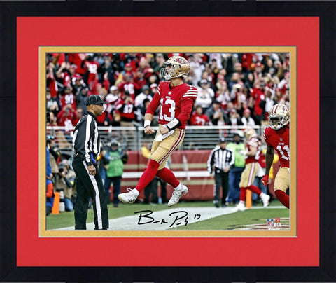 Framed Brock Purdy San Francisco 49ers Signed 8" x 10" Screaming Photo