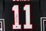 JULIO JONES (Falcons black SKYLINE) Signed Autograph Framed Jersey Beckett