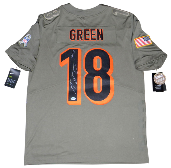 AJ GREEN SIGNED CINCINNATI BENGALS SALUTE TO SERVICE NIKE LIMITED JERSEY BECKETT