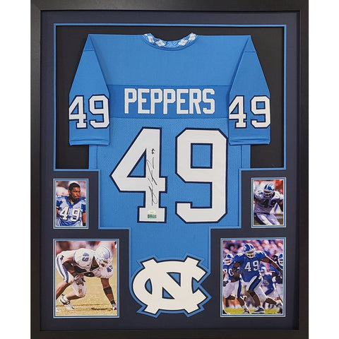 Julius Peppers Autographed Signed Framed UNC North Carolina Jersey JSA