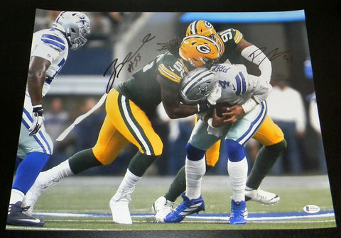 ZA'DARIUS SMITH & PRESTON SMITH SIGNED GREEN BAY PACKERS 16x20 PHOTO BECKETT