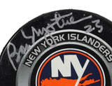 Bob Nystrom Signed New York Islanders Logo Puck (Steiner) 4xStanley Cup Champion