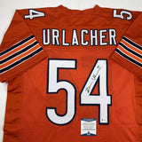 Autographed/Signed Brian Urlacher Chicago Orange Football Jersey Beckett BAS COA