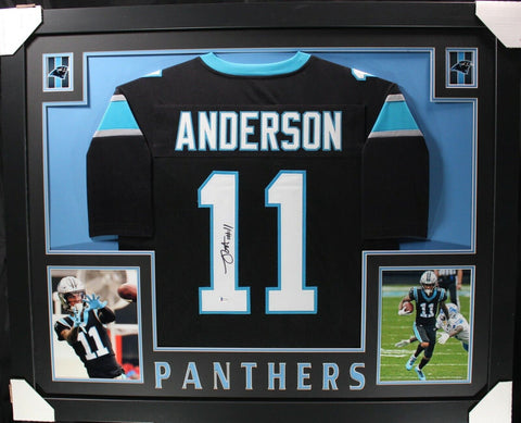 ROBBY ROBBIE ANDERSON (Panthers black SKYLINE) Signed Auto Framed Jersey Beckett