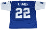EMMITT SMITH SIGNED DALLAS COWBOYS #22 THROWBACK MITCHELL & NESS JERSEY BECKETT