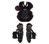 Evan Gattis Signed Game Used Red & Navy Under Armor Catchers Gear -2014 Game Use