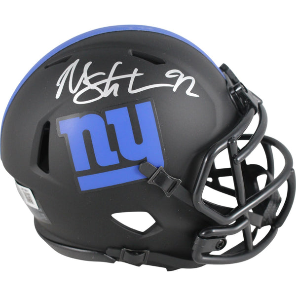 Michael Strahan Autographed New York Giants Eclipse Mini Helmet Beckett 49859