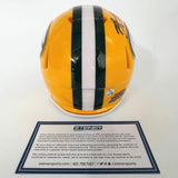 Autographed/Signed Aaron Rodgers Packers Football Mini Helmet Steiner Sports COA