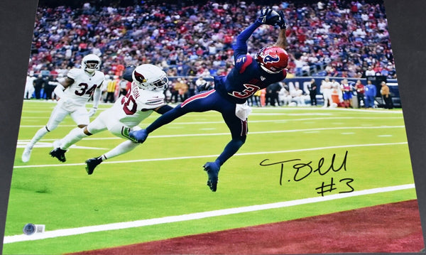 NATHANIEL TANK DELL AUTOGRAPHED HOUSTON TEXANS TD CATCH 16x20 PHOTO BECKETT