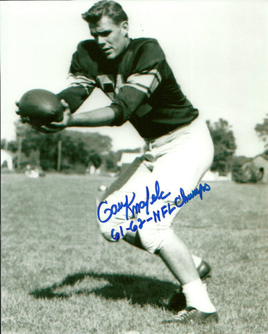 Packers GARY KNAFELC Signed 8X10 Photo #6 AUTO - w/ "61-2 NFL Champs"