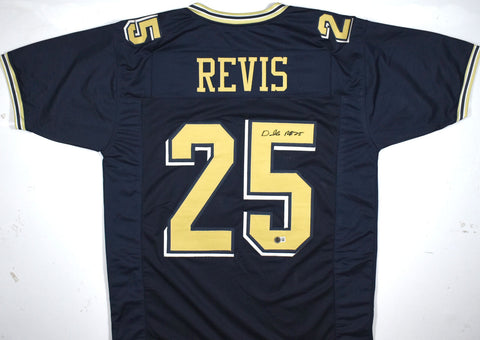 Darrelle Revis Autographed Blue College Style Jersey - Beckett W Hologram *Black