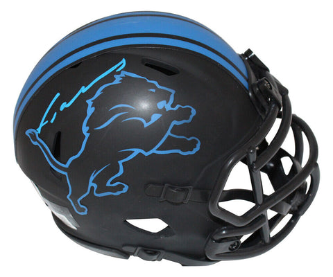 Jameson Williams Signed Detroit Lions Eclipse Mini Helmet BAS 40178