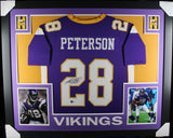 Adrian Peterson Signed Pro Style Framed Purple XL Jersey BAS 40142