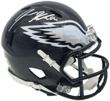 JASON KELCE AUTOGRAPHED SIGNED EAGLES BLACK SPEED MINI HELMET BECKETT QR 232726