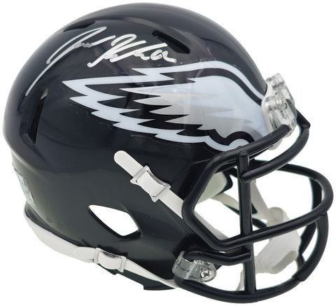 JASON KELCE AUTOGRAPHED SIGNED EAGLES BLACK SPEED MINI HELMET BECKETT QR 232726